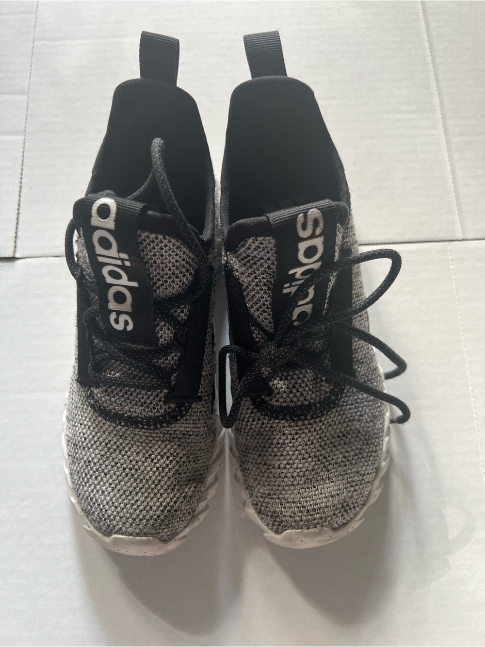 adidas Kids Black and Gray Knit Sneakers